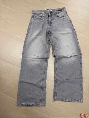 Men's Gray Washed Straight-Leg Jeans